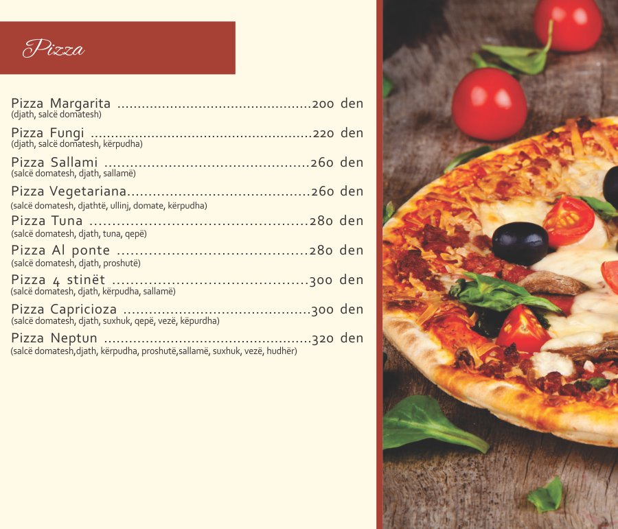 Menu page