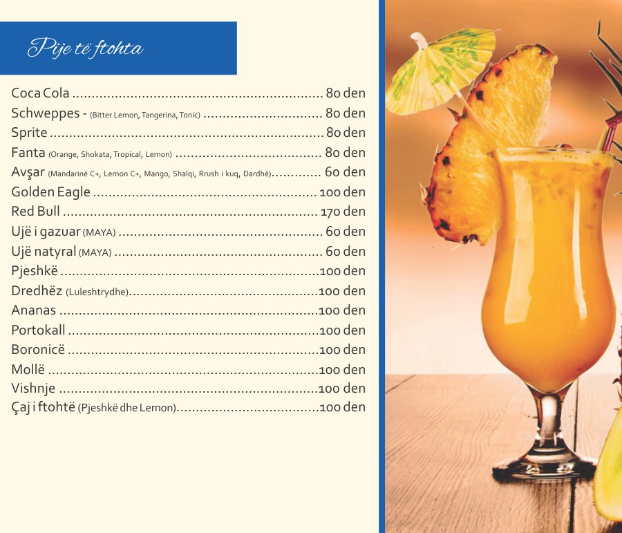 Menu page