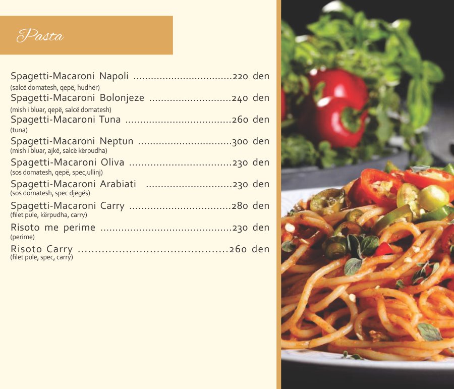 Menu page