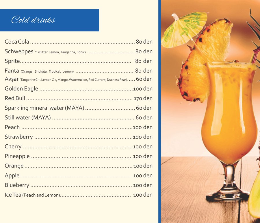Menu page