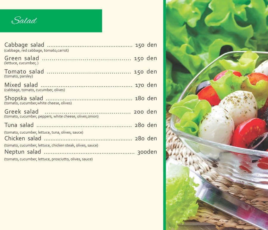 Menu page