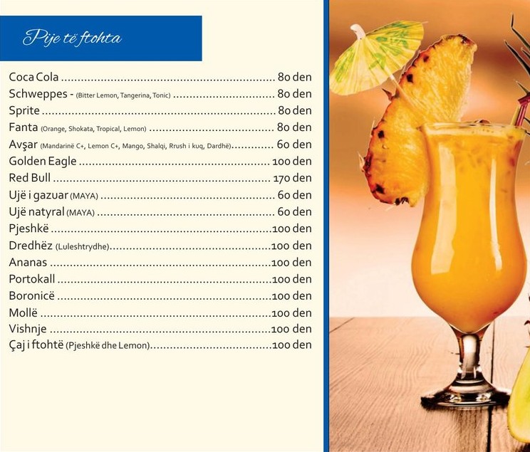 Menu page