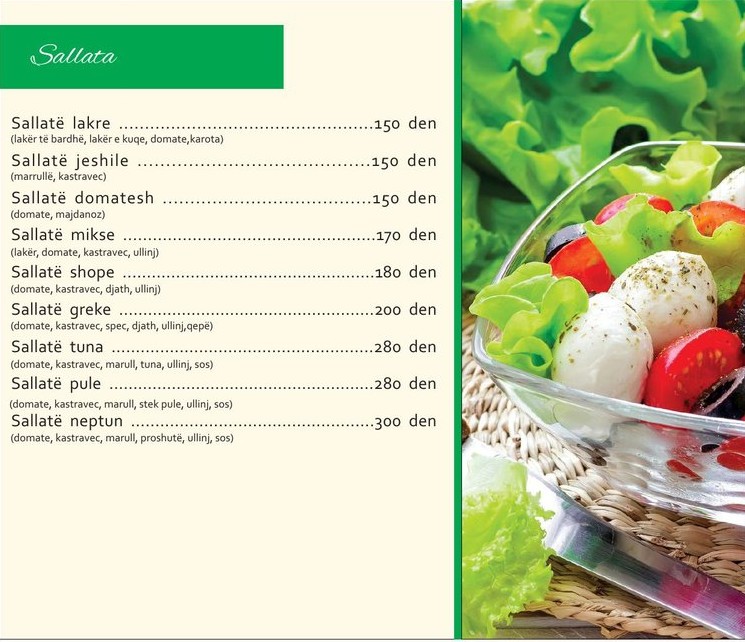 Menu page