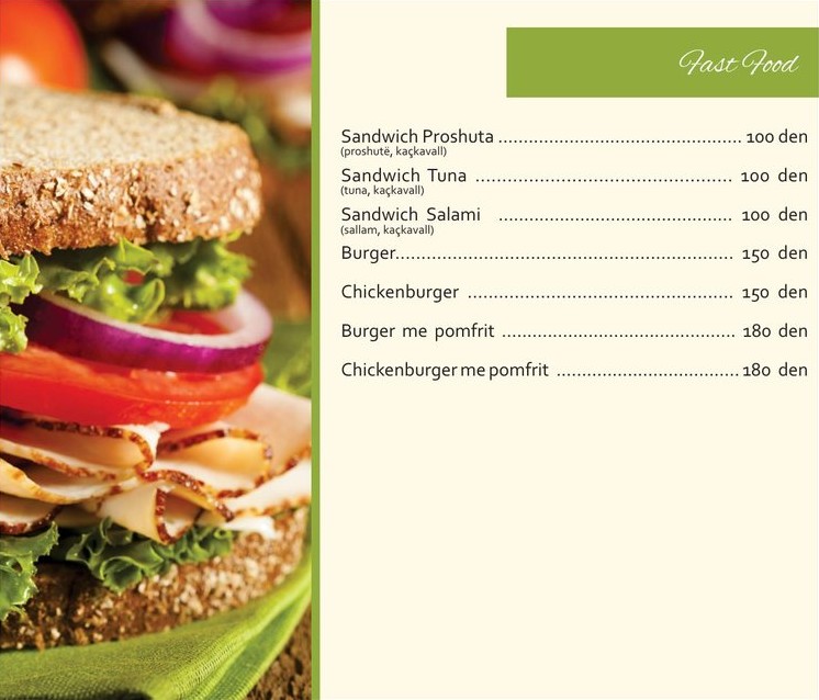 Menu page