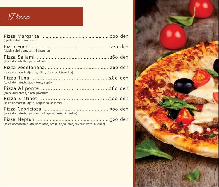 Menu page