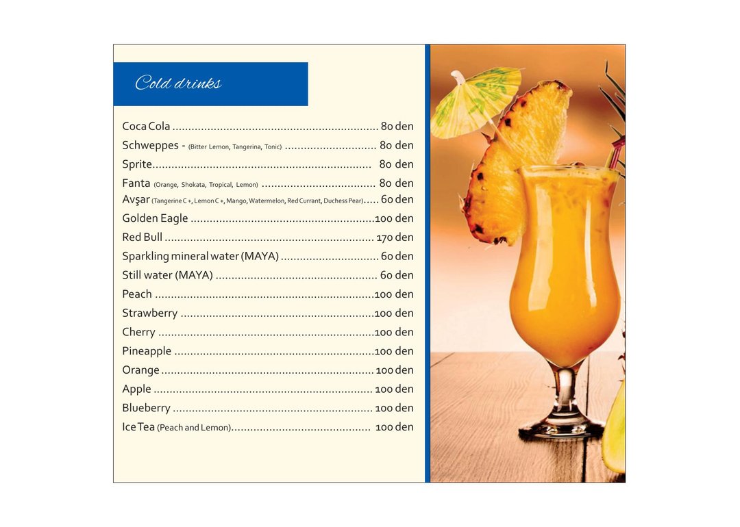 Menu page
