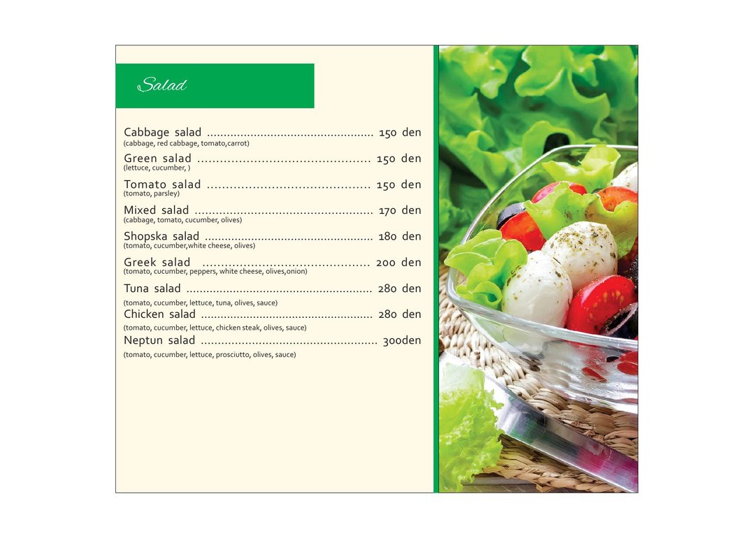 Menu page