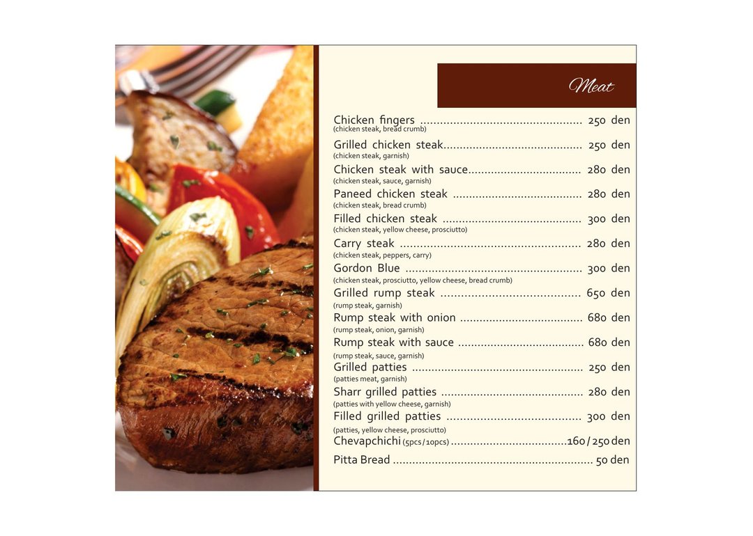 Menu page