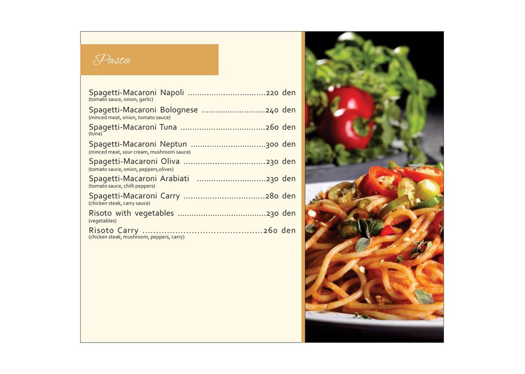 Menu page