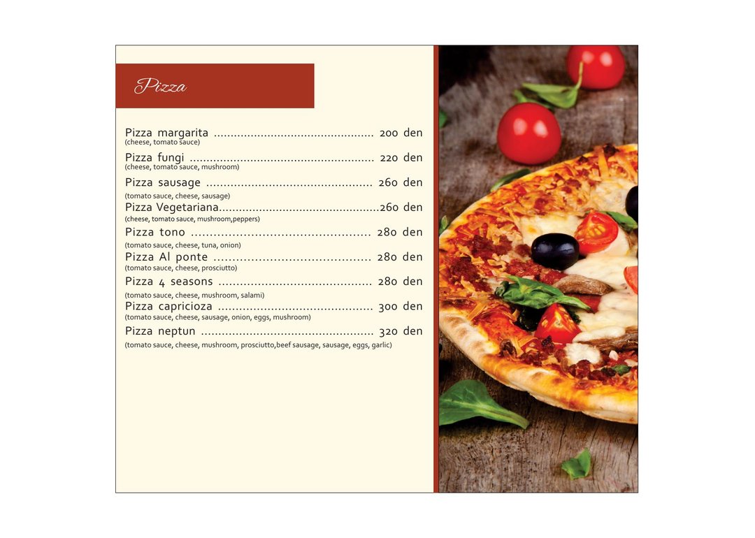 Menu page